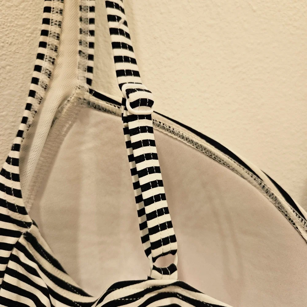 Bond Eye Australia One Piece Swimsuit Ladies Size 10 Striped Shirred Resort